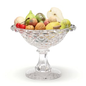 A Vintage Pressed Glass Centerpiece Compote With Stone Fruit Collection