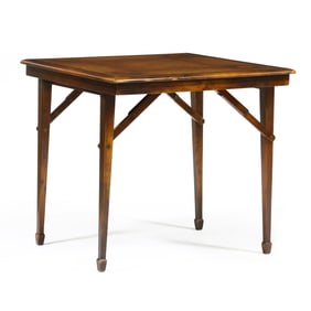 Georgian Style Leather Top Mahogany Folding Table