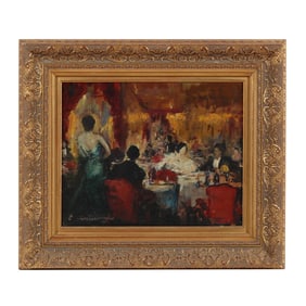 Ernest Santasusagna (Spanish, 1900-1964), Ballroom Scene