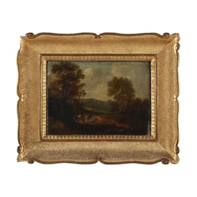 English School (Early 19th Century), Pastoral Landscape with Fisherman