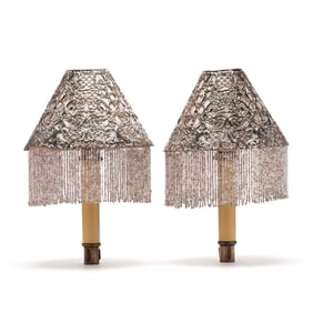 Pair of Gorham Silverplated Table Lampshades