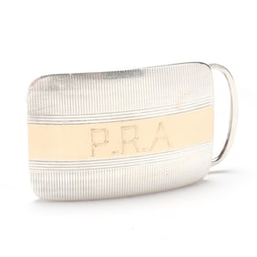 Vintage Sterling Silver and 14KT Gold Belt Buckle