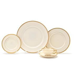 Collection of Lenox Gilt Porcelain Tableware, Mostly Tuxedo