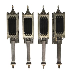 Four Vintage Gothic Style Sconces