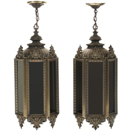 Pair of Vintage Gothic Style Pendant Lights