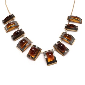 Gold, Silver, and Glass Necklace, Julie Anne Mihalisin