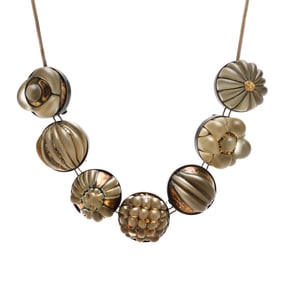 Gold, Silver, and Glass Necklace, Julie Anne Mihalisin
