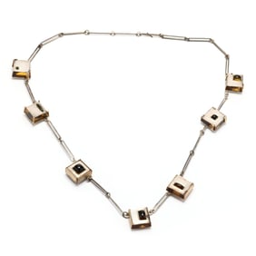 Silver, Gold, and Glass Brooches and Necklace, Julie Anne Mihalisin