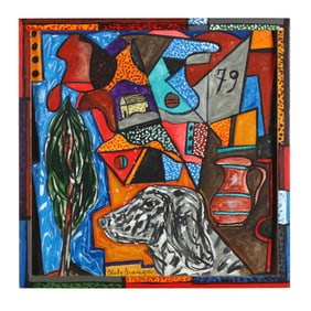 Italo Scanga (Italian-American, 1932-2001), Untitled (Abstract with Dog's Head)
