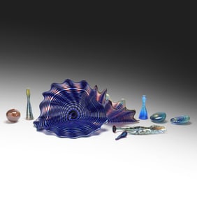 Dale Chihuly (American, b. 1941), Cobalt Persian Table Installation