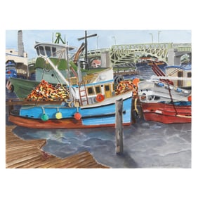 Joey Kirkpatrick (American. b. 1952), Harbor Scene