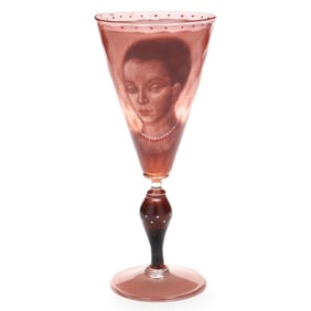 Walter Lieberman (American, b. 1954), Fine Glass Portrait Goblet