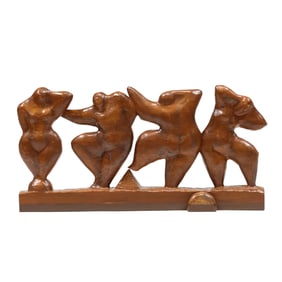 Charlotte Lees (American), Carving of Four Dancing Figures