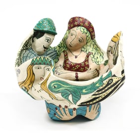 Annelies Heijnen (Dutch-American, b. 1942), Sculptural Five Figure Ceramic Vessel