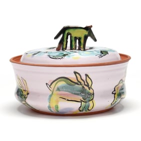 Dierdre Daw (American, b. 1958), Art Pottery Covered Dish