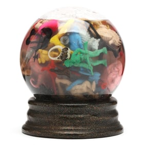 Mark Soppeland (American, b. 1952), Pandora's Box Snow-Globe Sculpture