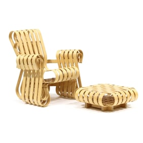 Frank Gehry (Canadian/American, b. 1929), Power Play Chair & Ottoman