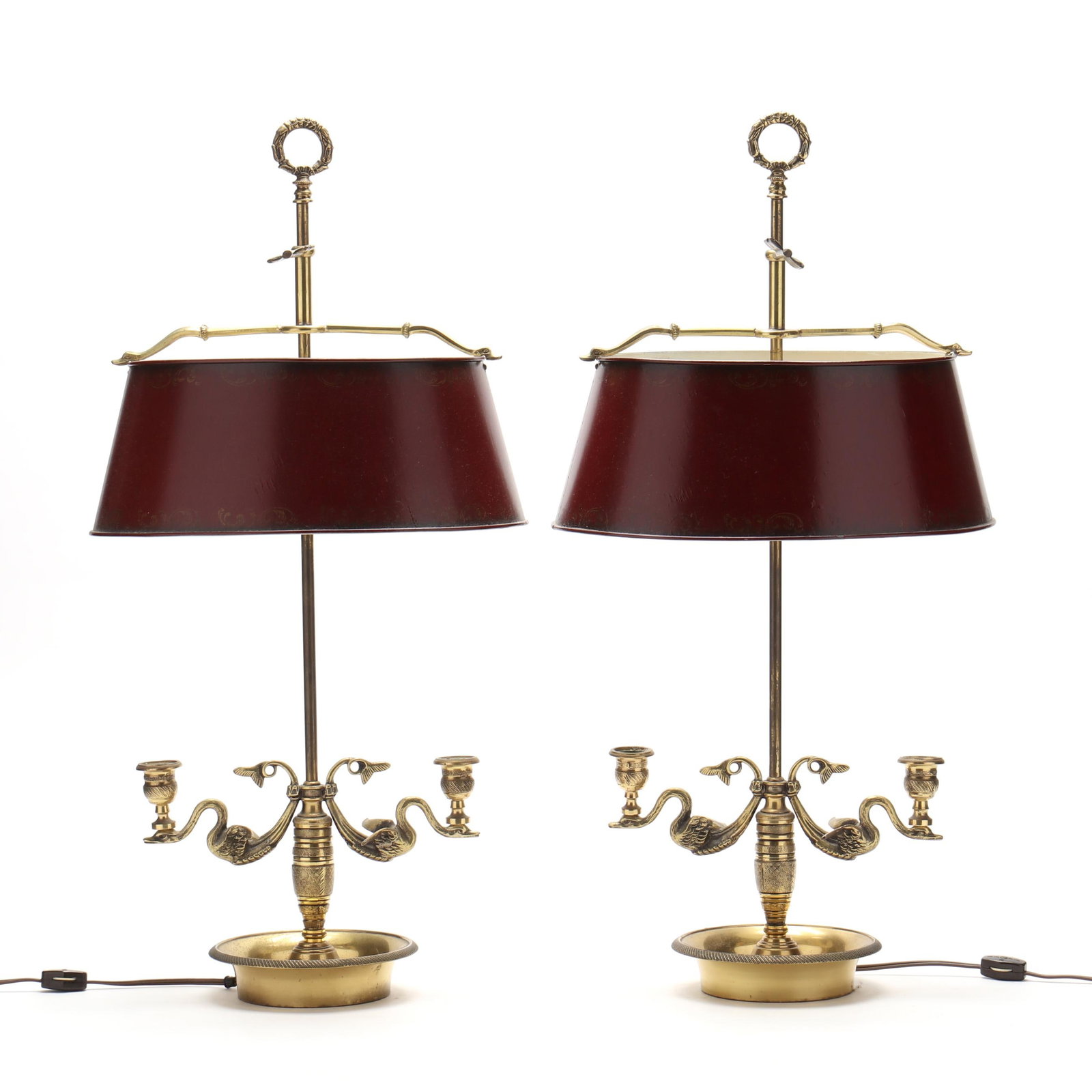 Pair of Vintage Brass Bouillotte Lamps (1 of 8)