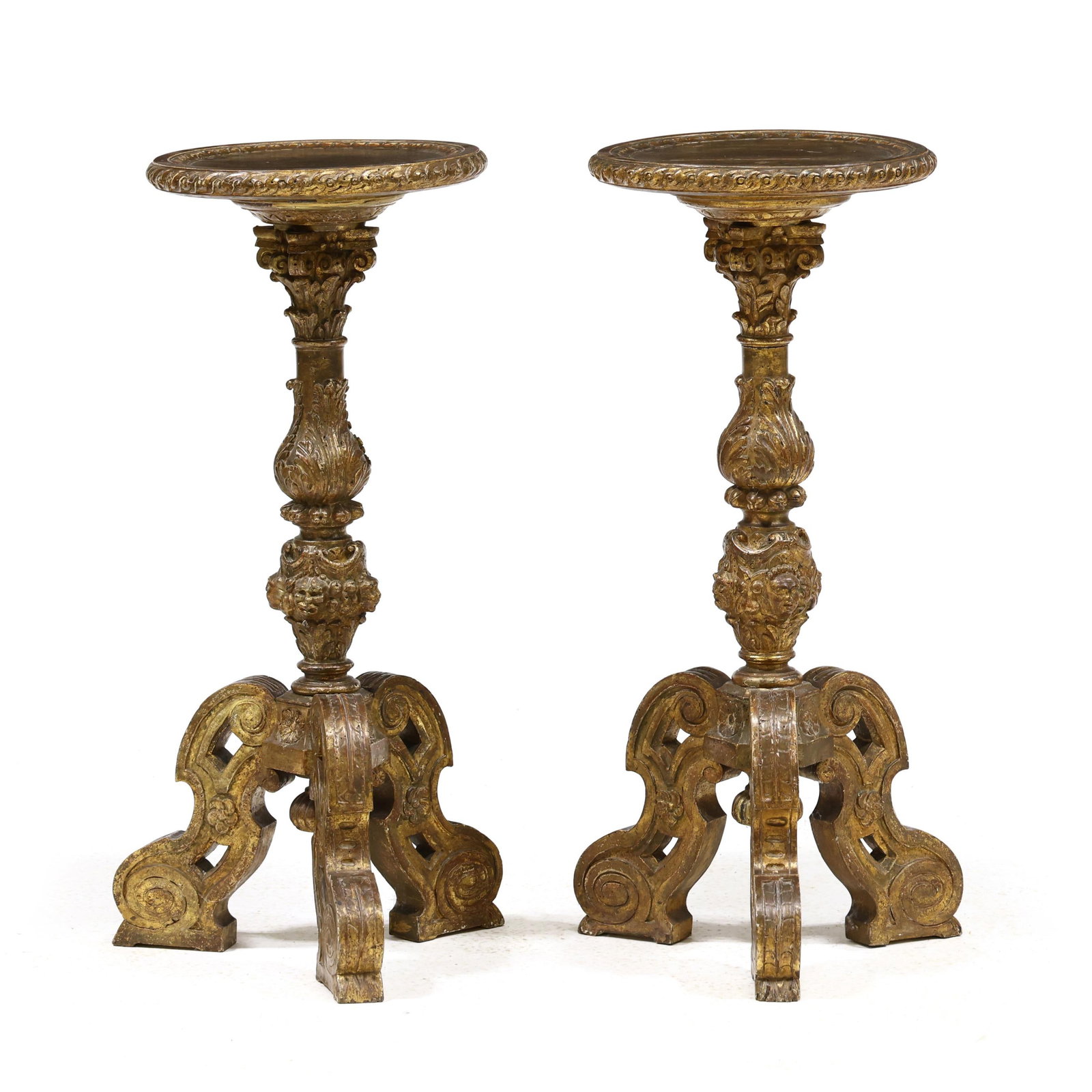 Pair of Antique Italian Baroque Style Pedestals (1 of 4)
