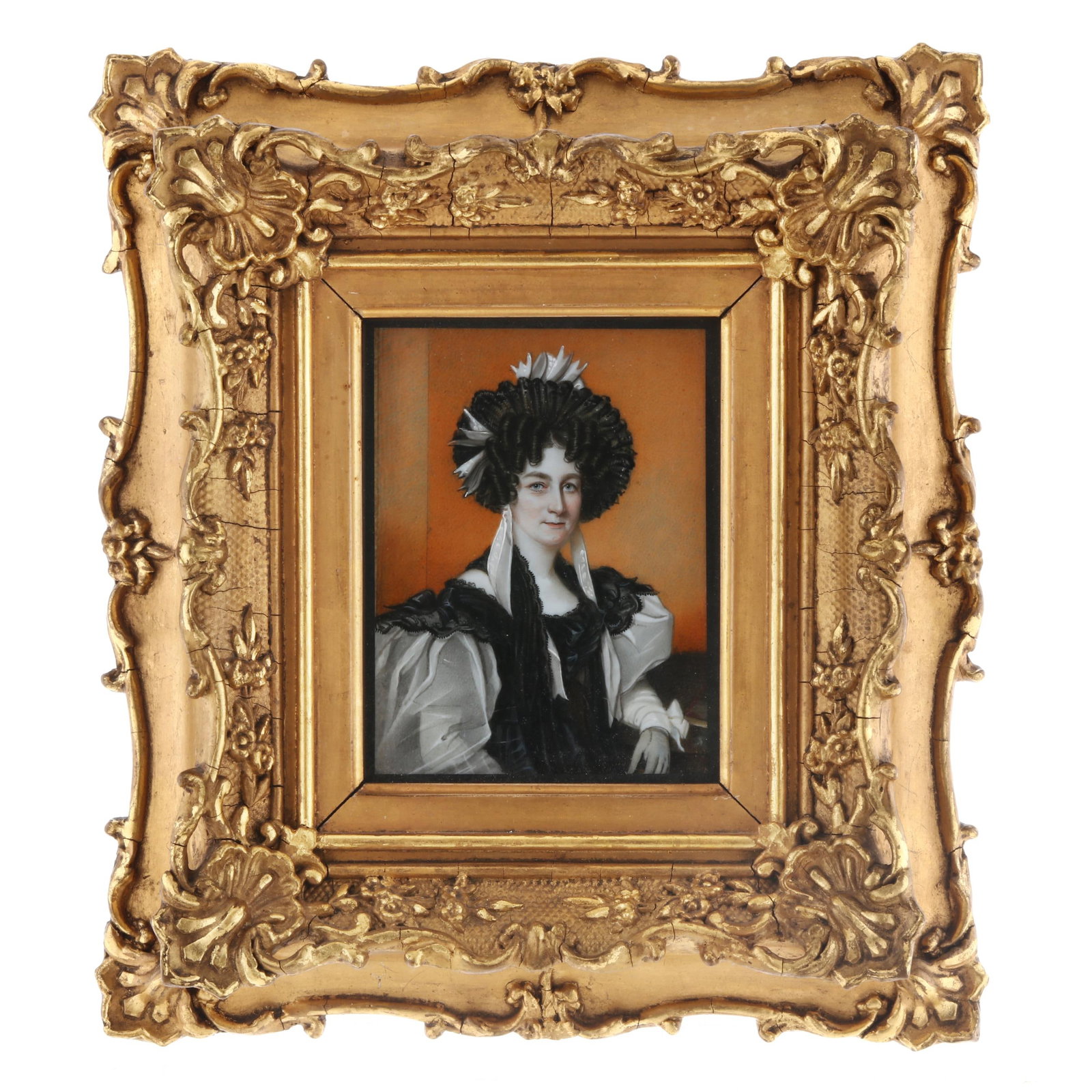Charles Foot Tayler (English, 1794-1853), Miniature Portrait of Miss Ford, later Mrs. Elton: Charles Foot Tayler (English, 1794-1853), Miniature Portrait of Miss Ford, later Mrs. Elton 1820, watercolor on , the elegantly dressed sitter attired in voluminous black and white gown is seated with