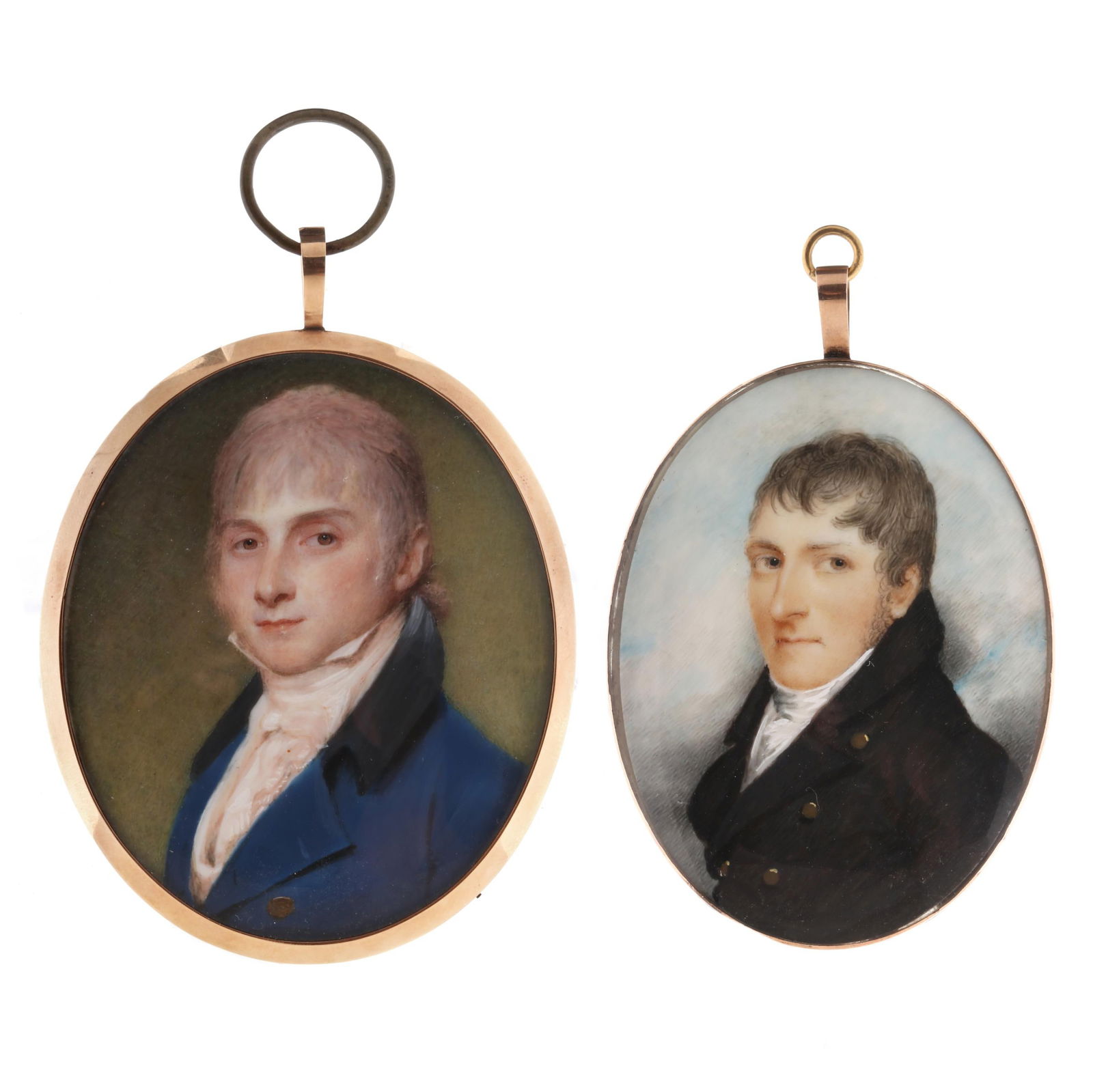Two Georgian Miniature Portraits of Hazel Eyed Gents (1 of 5)