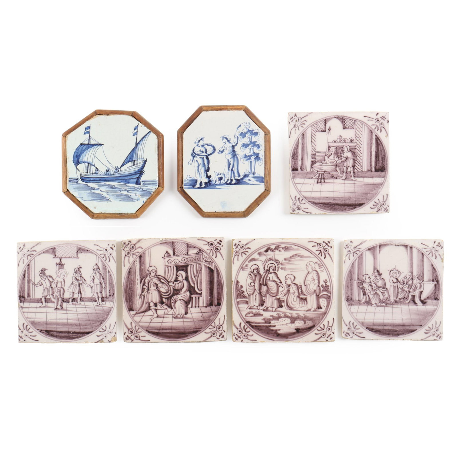 Collection of Seven Dutch Delftware Tiles (1 of 6)