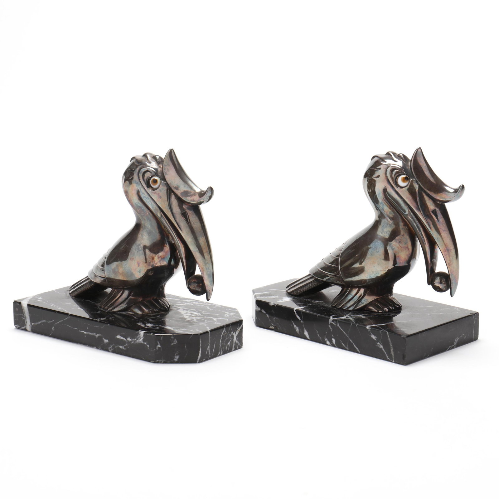 Pair of Art Deco Toucan Bookends, Signed "Franjou" (1 of 10)