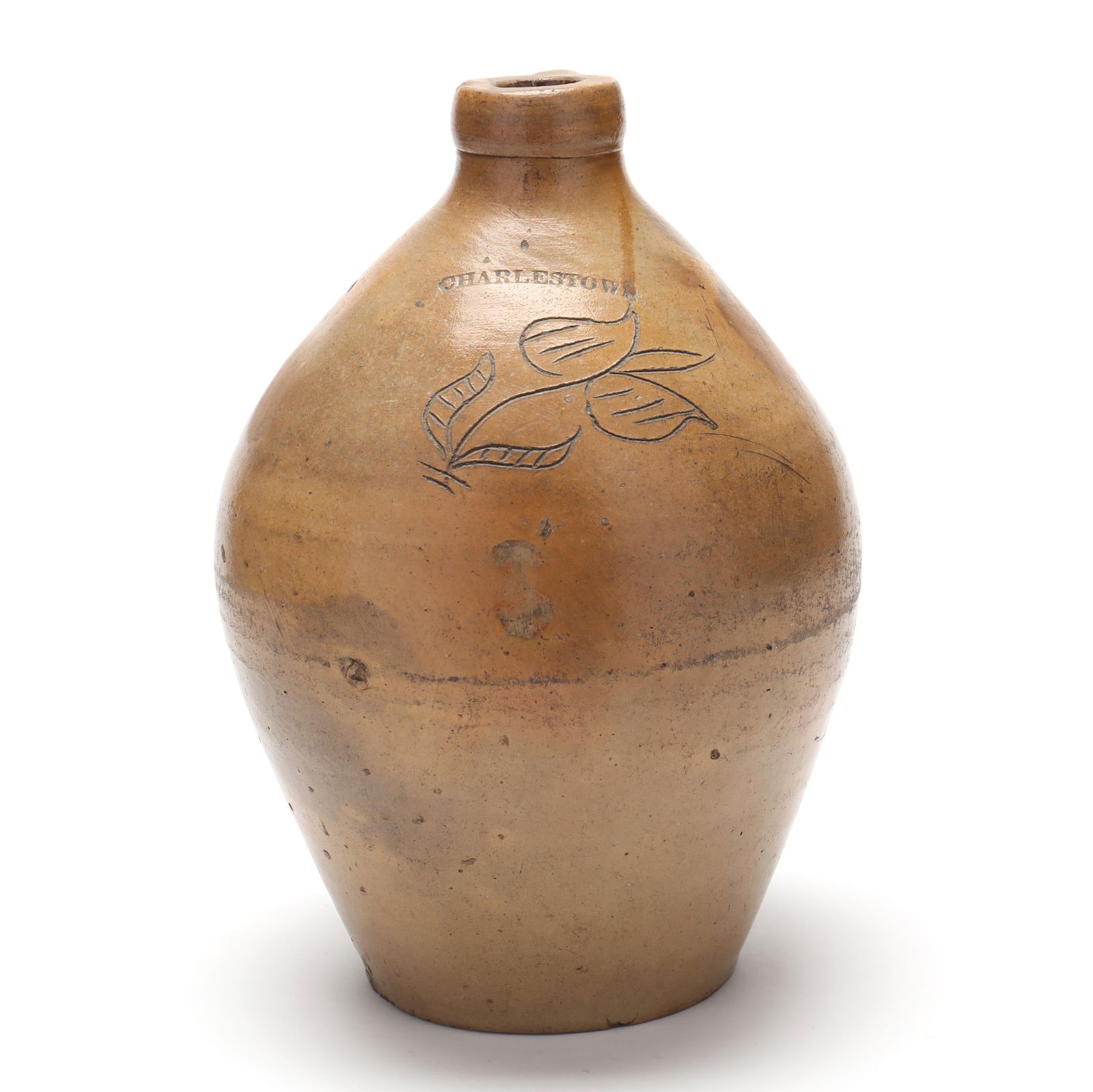 Attributed to Frederick Carpenter (MA, early 19th century), One Gallon Jug Stamped "CHARLESTOWN" (1 of 8)