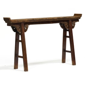 Chinese Carved Elm Altar Table