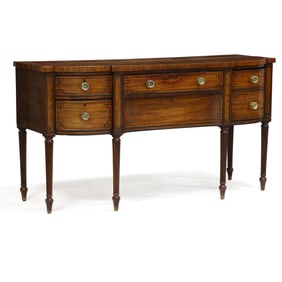 English Late Regency Inlaid Mahogany Sideboard