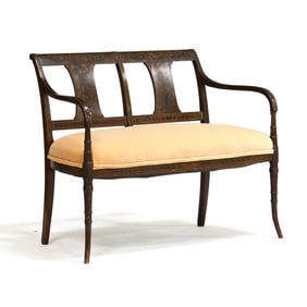 Sheraton Painted Mahogany Settee