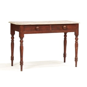 Antique Continental Faux Painted Marble Top Table