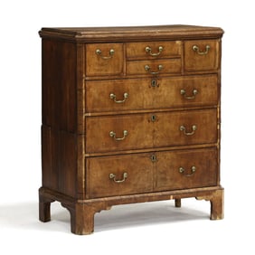 George III Diminutive Inlaid Oak Chest of Drawers