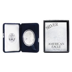 Seven (7) Different 1 oz. Proof American Eagles and an Uncirculated Eagle