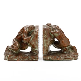 McClelland Barclay (American, 1891-1943), “Sisyphus?? Metal Bookends
