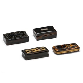 Four 19th Century Continental Inlaid Snuff Boxes