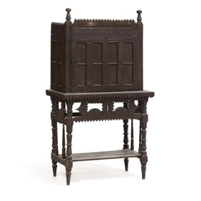 American Folk Art Writing Desk and Bookcase