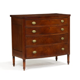 Mid-Atlantic Late Federal Bow-Front Cherry Chest of Drawers