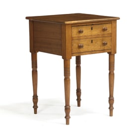 Southern Walnut Two Drawer Work Table