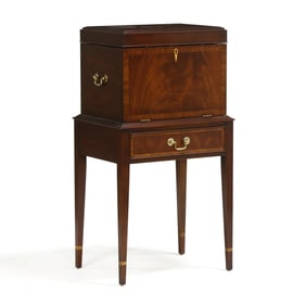 Henkel Harris, Federal Style Inlaid Mahogany Silver Chest