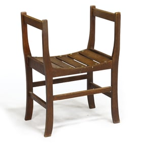 Oak Arts and Crafts Slat Stool
