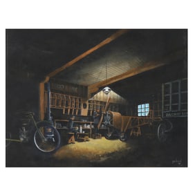 Patrick H. Packard (American, 1921-2011), Airplane Shop