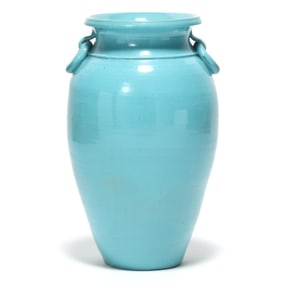 Attributed to Waymon Cole (NC, 1905-1987), Double Ring Handled Floor Vase