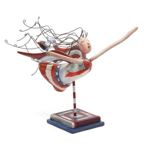 Folk Carved Soaring Americana Angel by Sticks