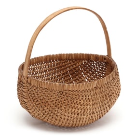 Cherokee Handled White Oak Basket, Attributed to the Taylor Family