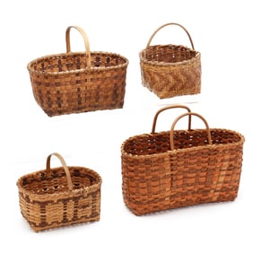 Collection of Four Cherokee Baskets