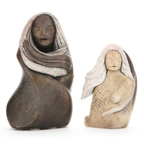 Benjamin Thomas "Oyehuda" (b. 1957), Two Six Nations Stone Carved Sculptures