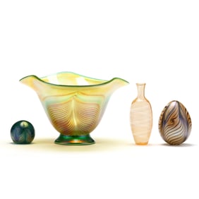 Four Pieces of Signed Art Glass