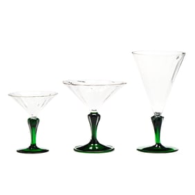 (24) Pieces of Art Deco Blown Glass Stemware