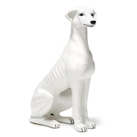 Oversize Ceramic Model of a Seated Greyhound